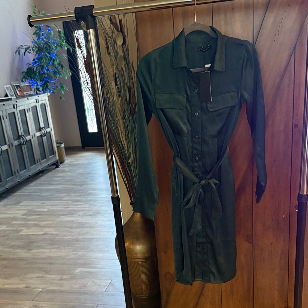 Nordstrom Long Sleeve Dark Green Dress